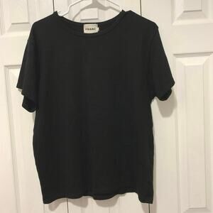 Franc Black Organic Cotton and Tencel Blend Boxy Tee 2x